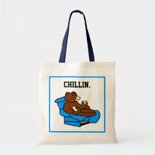Tote Bag Lazy Easy Chaise Oear, Drôle Chillin’ Papa Cartoon