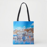 ldp MYKONOS - bateaux de pêche - port - panorama