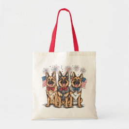Tote Bag Le 4 Juillet Chiens De Berger Allemands