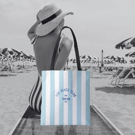 Tote Bag Le Beach Club Crest Blue Cabana Stripe