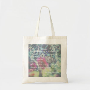 Tote Bag Le bonheur est un papillon - Citation inspirante