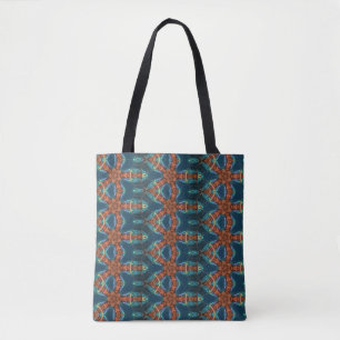 Tote Bag le brun tient le premier rôle géométrique bleu