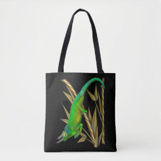 Tote Bag Le caméléon de Jackson traînant dans le bambou