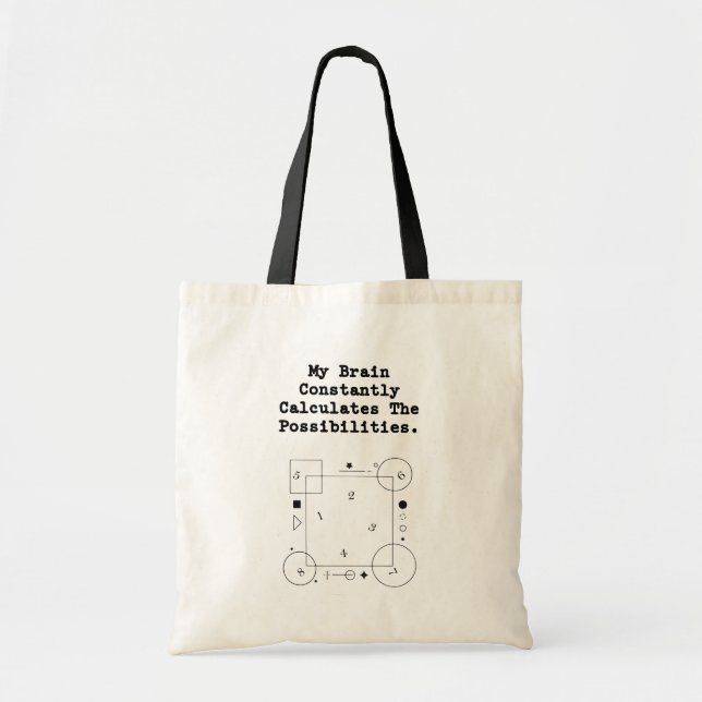 Tote Bag Le cerveau calcule les possibilités | Penseur math (Devant)