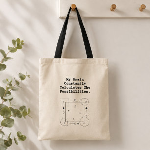 Tote Bag Le cerveau calcule les possibilités Penseur math