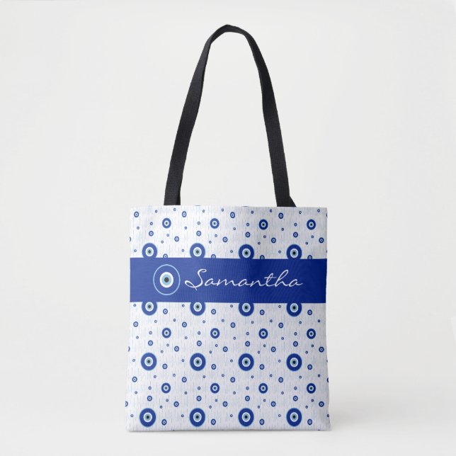 Tote Bag Le charme traditionnel des yeux nazes bleus (Devant)