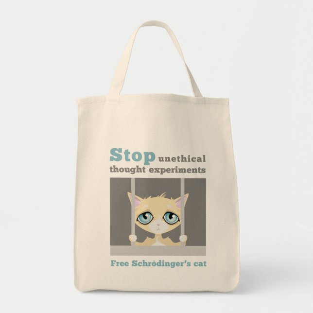 Tote Bag Le chat de Schrodinger libre (Devant)