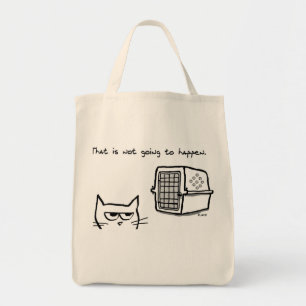 Tote Bag Le chat fâché n'ira pas au vétérinaire