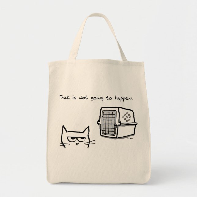 Tote Bag Le chat fâché n'ira pas au vétérinaire (Devant)