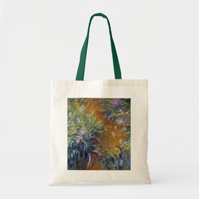 Tote Bag Le chemin à travers les Irises par Claude Monet (Devant)
