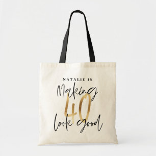 Tote Bag Le chic personnalisé du 40e anniversaire d'or mod