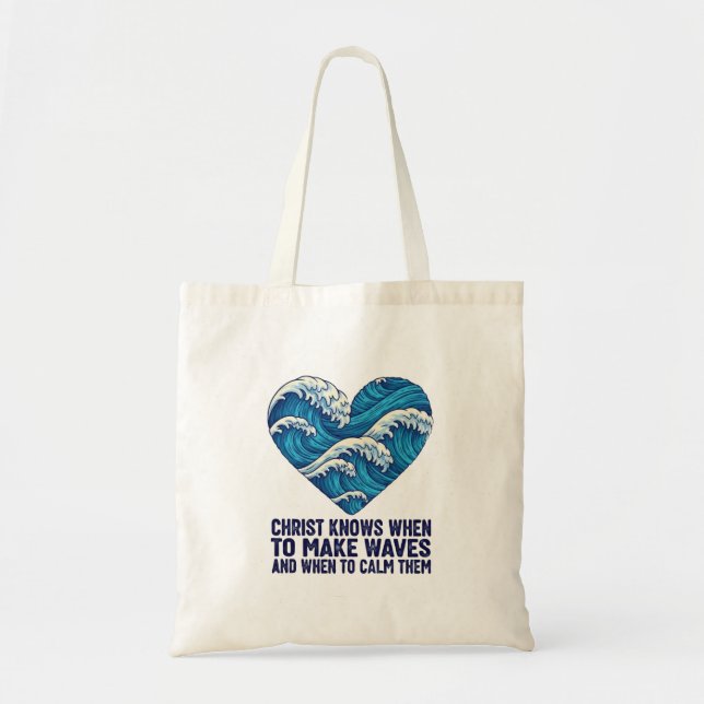 Tote Bag Le Christ bleu océanique et la conception des vagu (Devant)