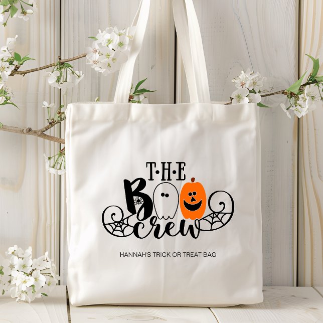 Tote Bag Le Citrouille Ghost Halloween de Boo Crew Personna (Créateur téléchargé)