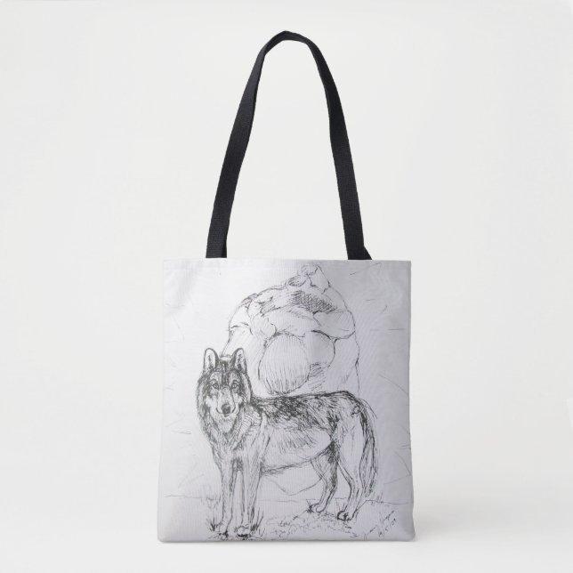 Tote Bag Le coeur du loup Fourre-tout (Devant)