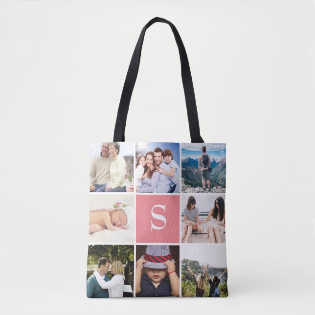 Tote Bag Le collage de photo de la coutume 8 rougissent (Devant)