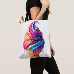Tote Bag Le cône de glace classique vibrant de SlipperyJoe'