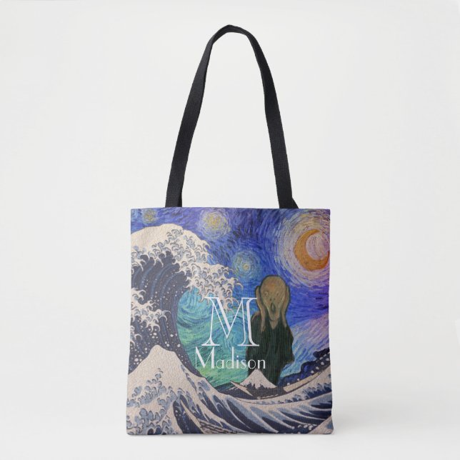 Tote Bag Le cri de la Grande Vague Starry Night (Devant)