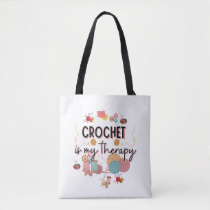 Tote Bag Le Crochet Est Ma Thérapie Art De Yarn Mignon