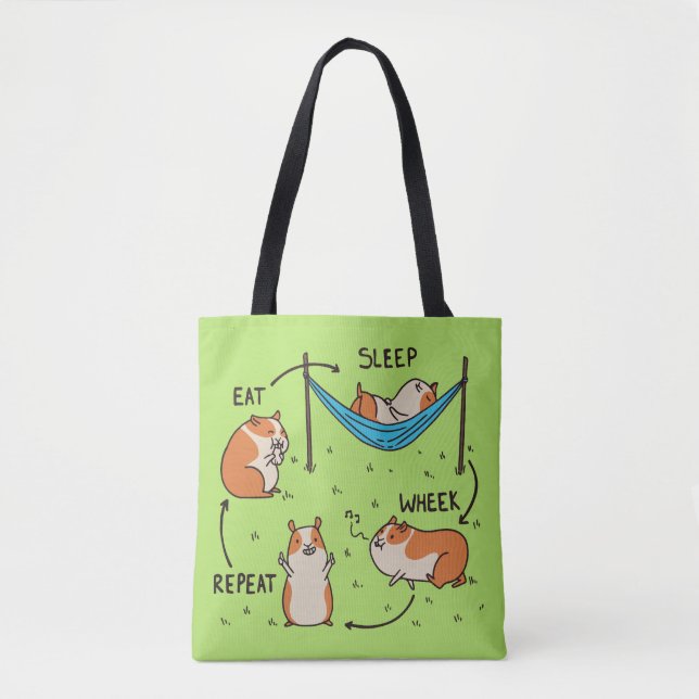 Tote Bag Le cycle de vie d'un cochon de Guinée (Devant)