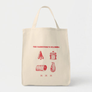Tote Bag Le dilemme de Fourre-tout du Carnivore
