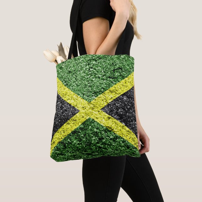 Tote Bag Le drapeau jamaïcain en détresse (De près)