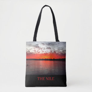 Tote Bag Le fleuve Nil, coucher de soleil dramatique.