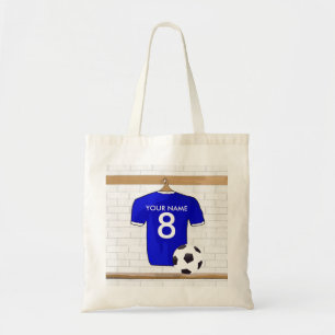 Tote Bag Le football Jersey blanc bleu personnalisé du