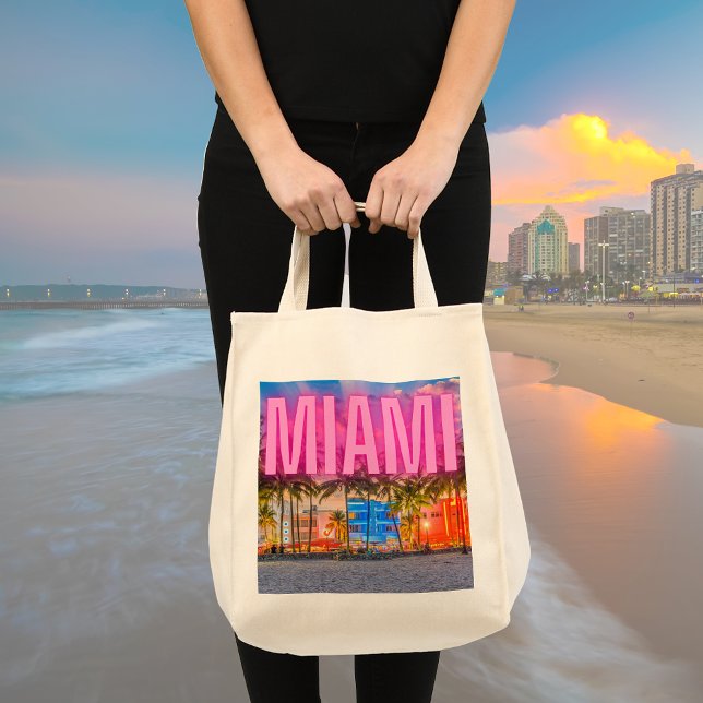 Tote Bag Le front de mer pittoresque de Neon Miami (Créateur téléchargé)