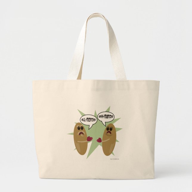Tote Bag Le grand débat sur les amandes Dessin Cartoon Nut  (Devant)