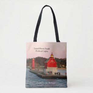 Tote Bag Le Grand Haven South Pierhead s'illumine partout e