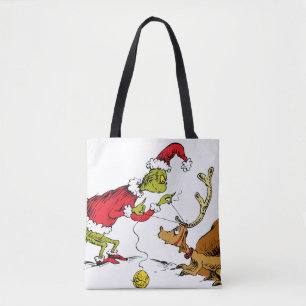 Tote Bag Le Grinch prépare Max le renne