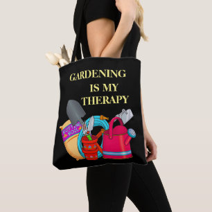 Tote Bag Le jardinage est ma thérapie outils de jardinage
