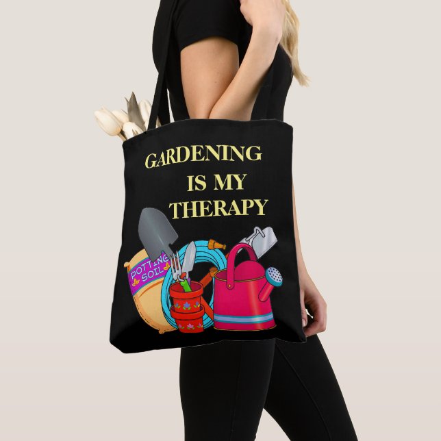 Tote Bag Le jardinage est mon outil de jardinage de thérapi (De près)