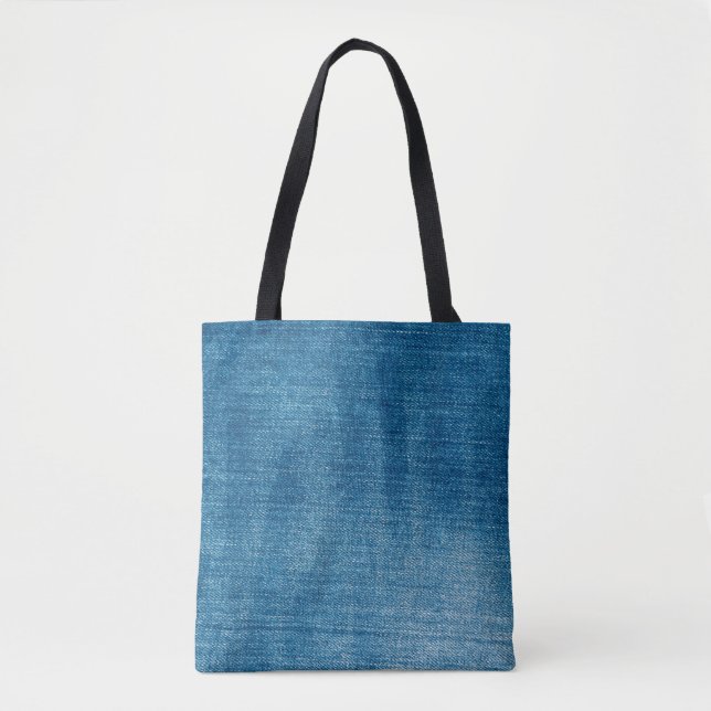 Tote Bag Le jean bleu texture gros plan. jean denim bleu (Devant)