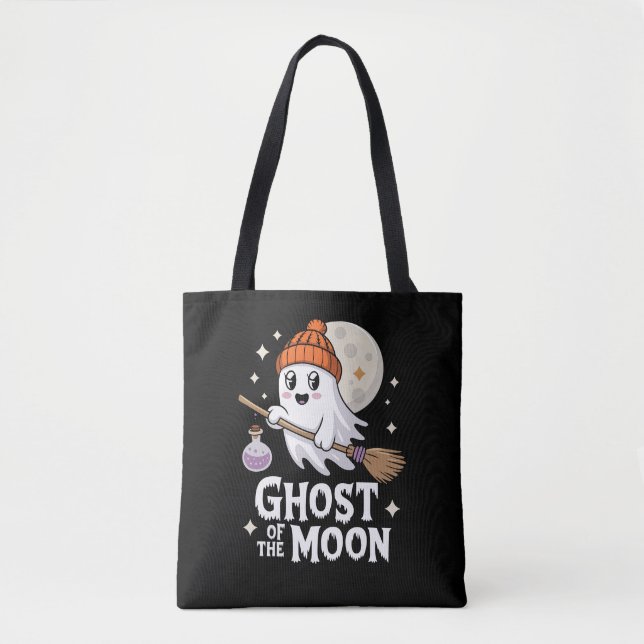 Tote Bag Le joli fantôme de l'Halloween de la Lune (Devant)