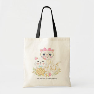 Tote Bag Le jour de mère floral mignon de chats de mère et