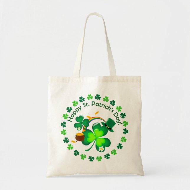 Tote Bag Le jour de St Patrick heureux (Devant)