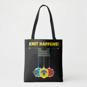 Tote Bag Le Knit se produisent ! Emballage drôle de proje