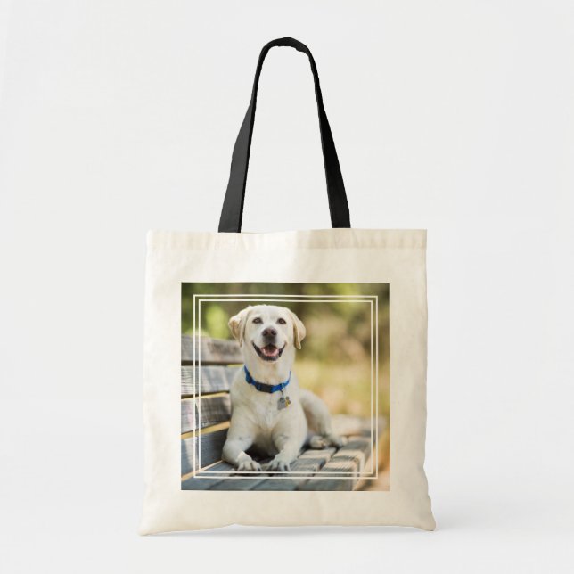 Tote Bag Le Labrador Jaune Pose Sur Le Banc (Devant)