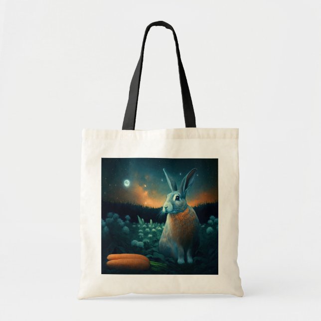 Tote Bag Le lapin de la prospérité au clair de lune (Devant)