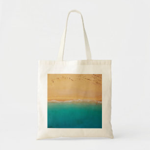 Tote Bag Le littoral de sable et de mer d'en haut