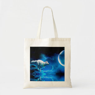 Tote Bag Le loup indien et la pleine lune