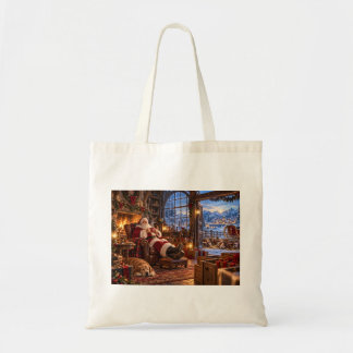 Tote Bag Le matin après le Père Noël et les rennes de Noël