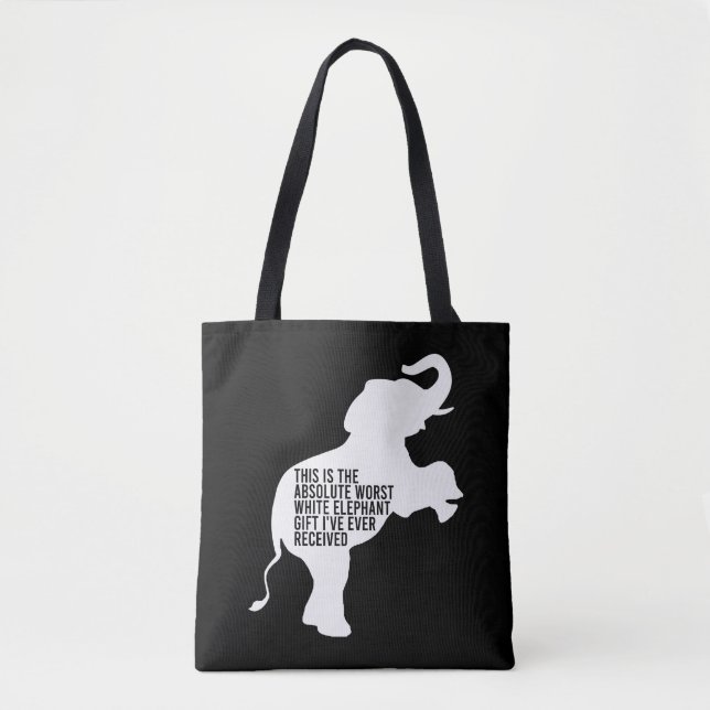 Tote Bag Le meilleur cadeau d'éléphant blanc jamais drôle (Devant)