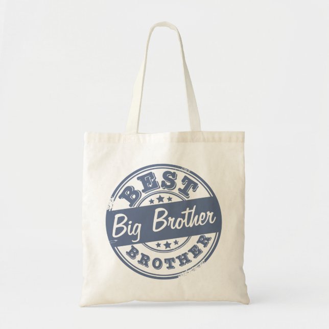 Tote Bag Le meilleur frère - effet de tampon en caoutchouc (Devant)