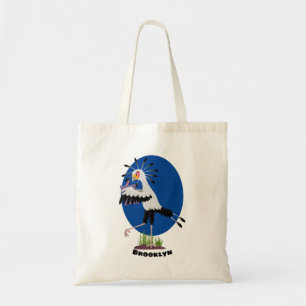 Tote Bag Le mignon secrétaire oiseau écrire des notes dessi