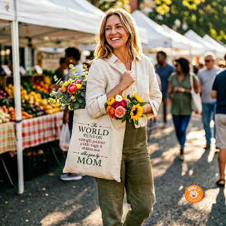 Tote Bag Le Monde Tourne Grâce à L'Amour Elle S'Appelle Mam