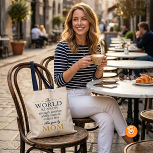 Tote Bag Le Monde Tourne Grâce à L'Amour Elle S'Appelle Mam