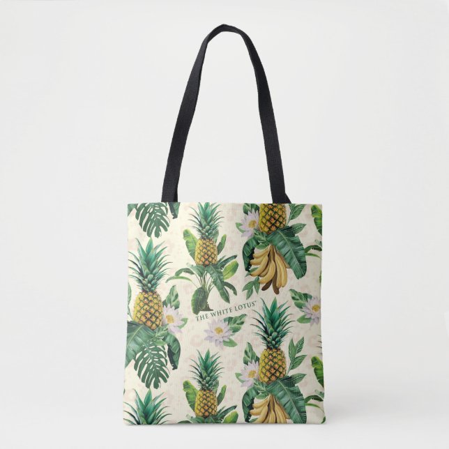 Tote Bag Le Motif blanc Lotus Pineapple Paradise (Devant)
