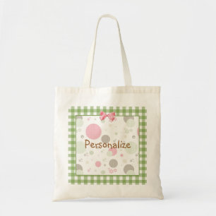 Tote Bag Le motif rose Girly de guingan entoure les